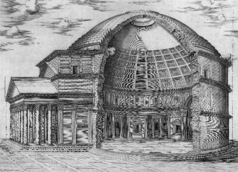 WikiOO.org - Enciklopedija dailės - Tapyba, meno kuriniai Antonio Lafreri - The Pantheon in Rome