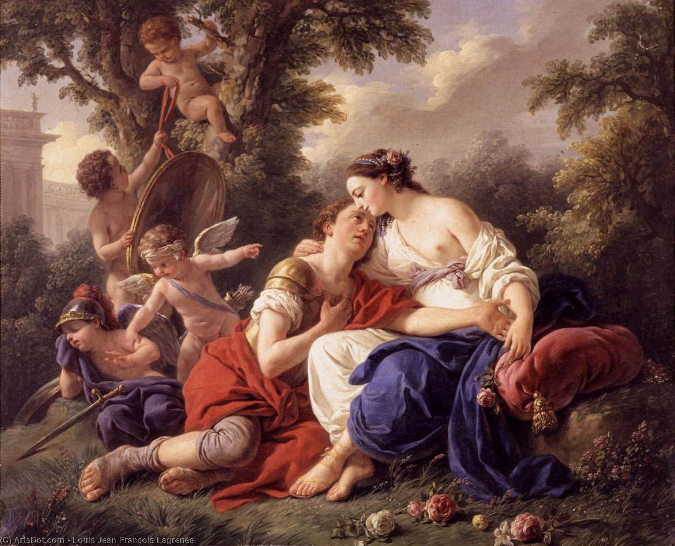 WikiOO.org - אנציקלופדיה לאמנויות יפות - ציור, יצירות אמנות Louis Jean François Lagrenée - Rinaldo and Armida