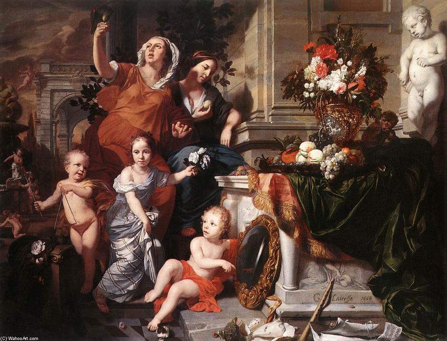 WikiOO.org - Encyclopedia of Fine Arts - Maleri, Artwork Gérard De Lairesse - Allegory of the Five Senses