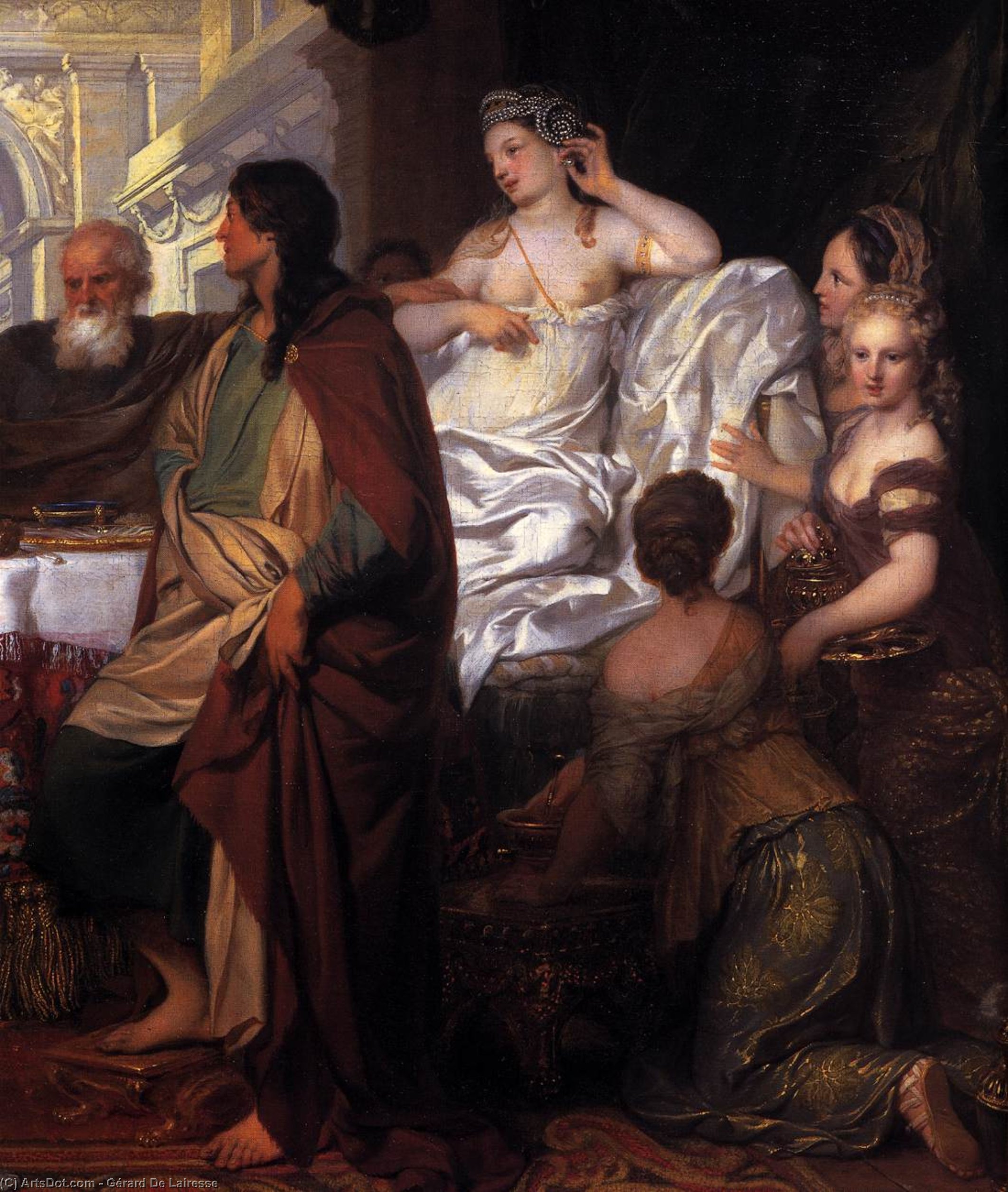 Wikioo.org - The Encyclopedia of Fine Arts - Painting, Artwork by Gérard De Lairesse - Cleopatra's Banquet (detail)