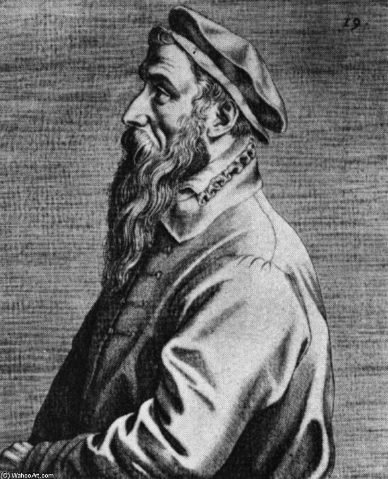 Wikioo.org – La Enciclopedia de las Bellas Artes - Pintura, Obras de arte de Dominicus Lampsonius - Retrato de Pieter Bruegel el Viejo
