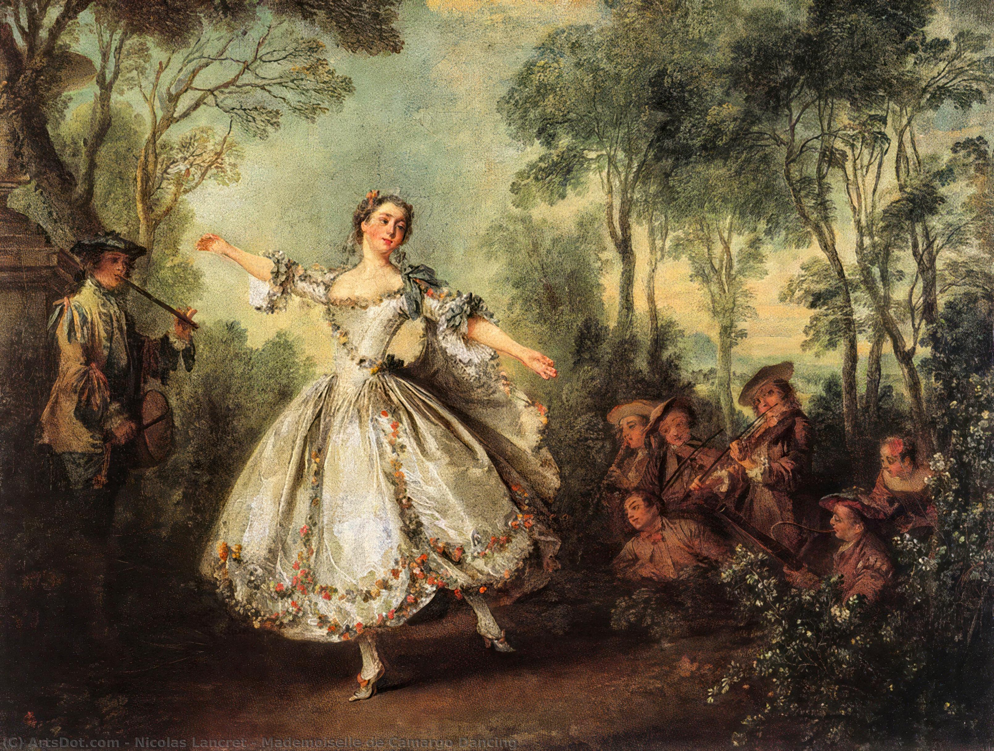Wikioo.org - สารานุกรมวิจิตรศิลป์ - จิตรกรรม Nicolas Lancret - Mademoiselle de Camargo Dancing