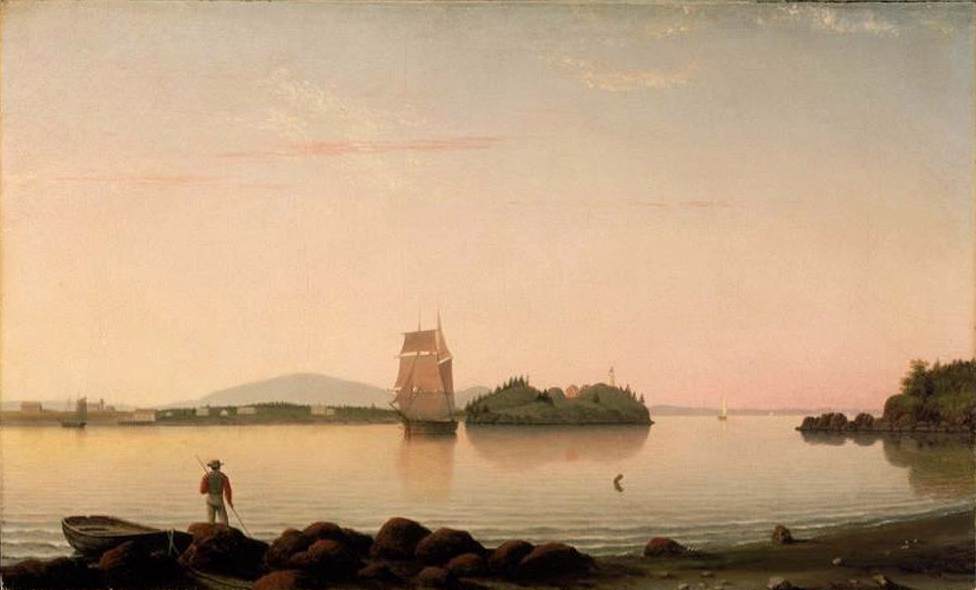 Wikioo.org – La Enciclopedia de las Bellas Artes - Pintura, Obras de arte de Fitz Hugh Lane - Cabeza de búho, la bahía de Penobscot, Maine
