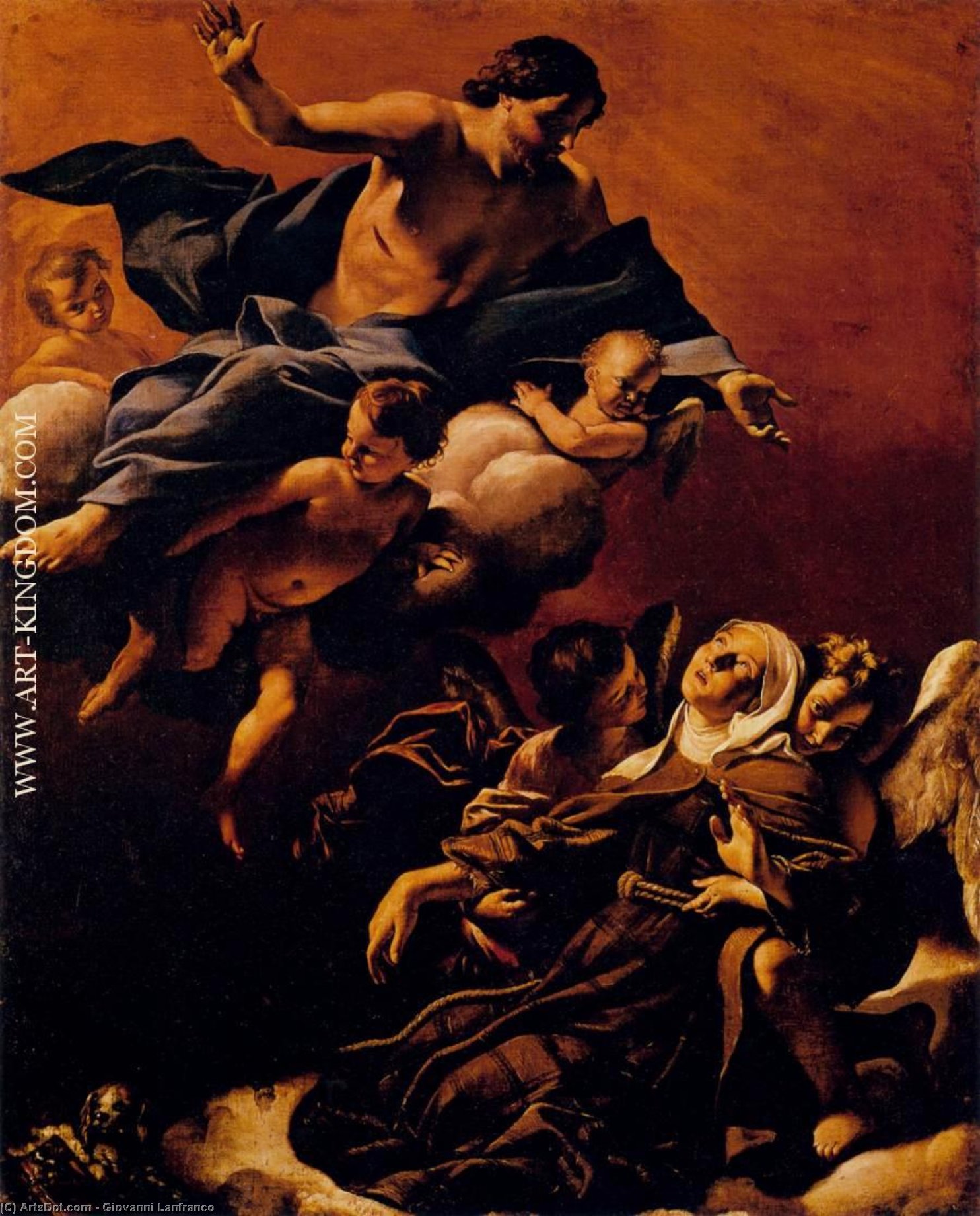 Wikioo.org - The Encyclopedia of Fine Arts - Painting, Artwork by Giovanni Lanfranco - Ecstasy of St Margaret of Cortona