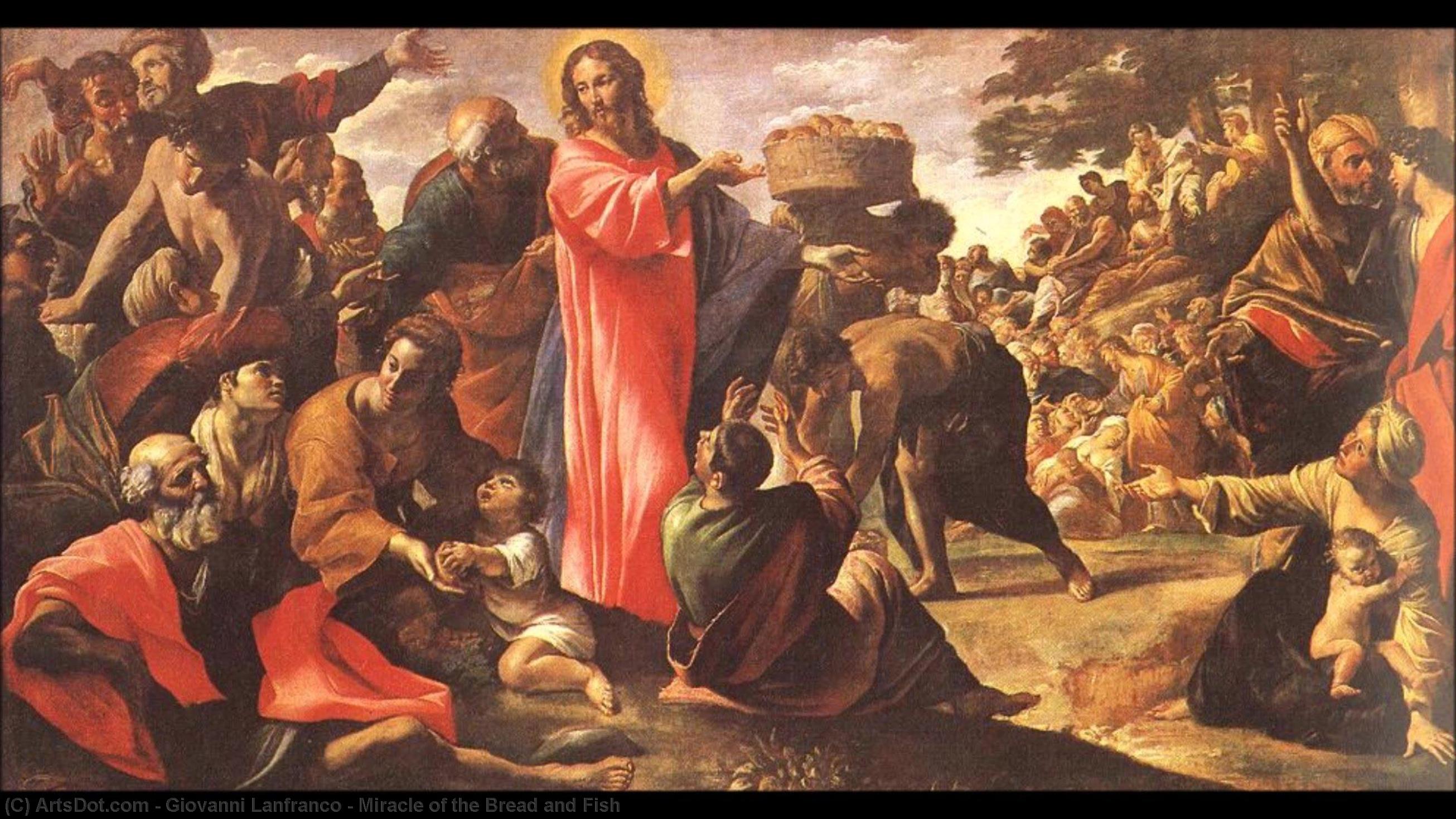 Wikioo.org - The Encyclopedia of Fine Arts - Painting, Artwork by Giovanni Lanfranco - Miracle of the Bread and Fish