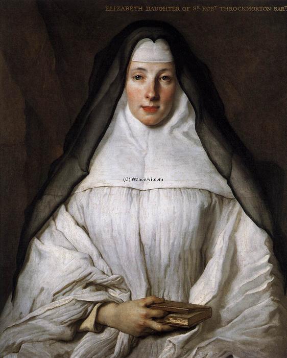 Wikioo.org - The Encyclopedia of Fine Arts - Painting, Artwork by Nicolas De Largillière - Elizabeth Throckmorton, Canoness of the Order of the Dames Augustines Anglaises
