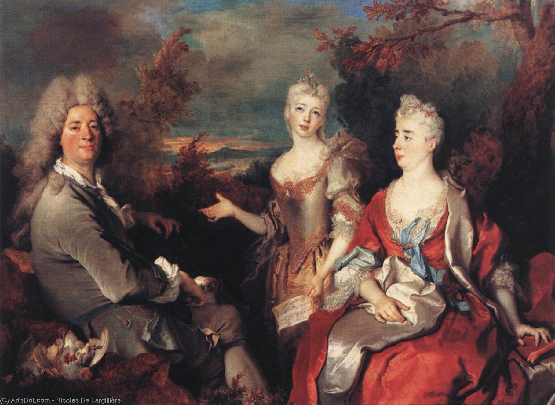 Wikioo.org – L'Enciclopedia delle Belle Arti - Pittura, Opere di Nicolas De Largillière - lartista e le  sua  famiglia