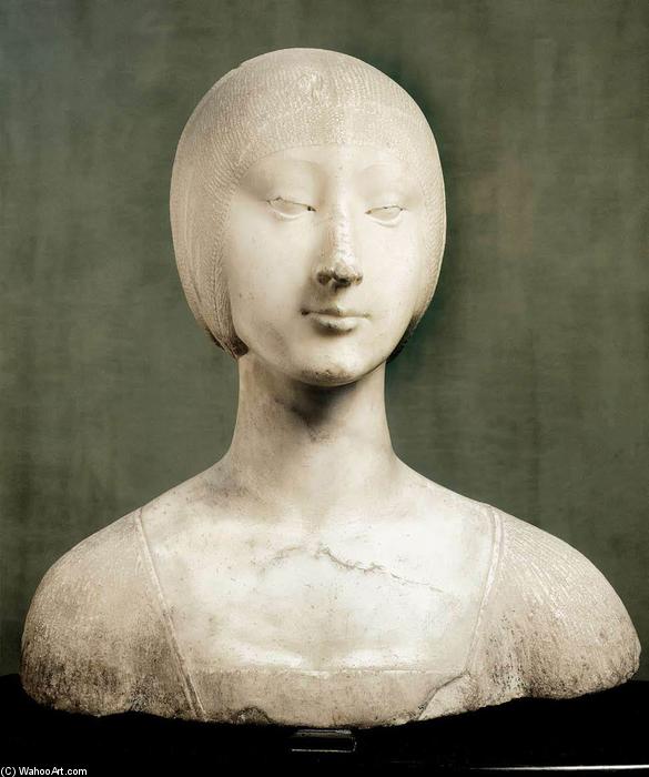 Wikioo.org – La Enciclopedia de las Bellas Artes - Pintura, Obras de arte de Francesco Laurana - El busto de Leonor de Aragón