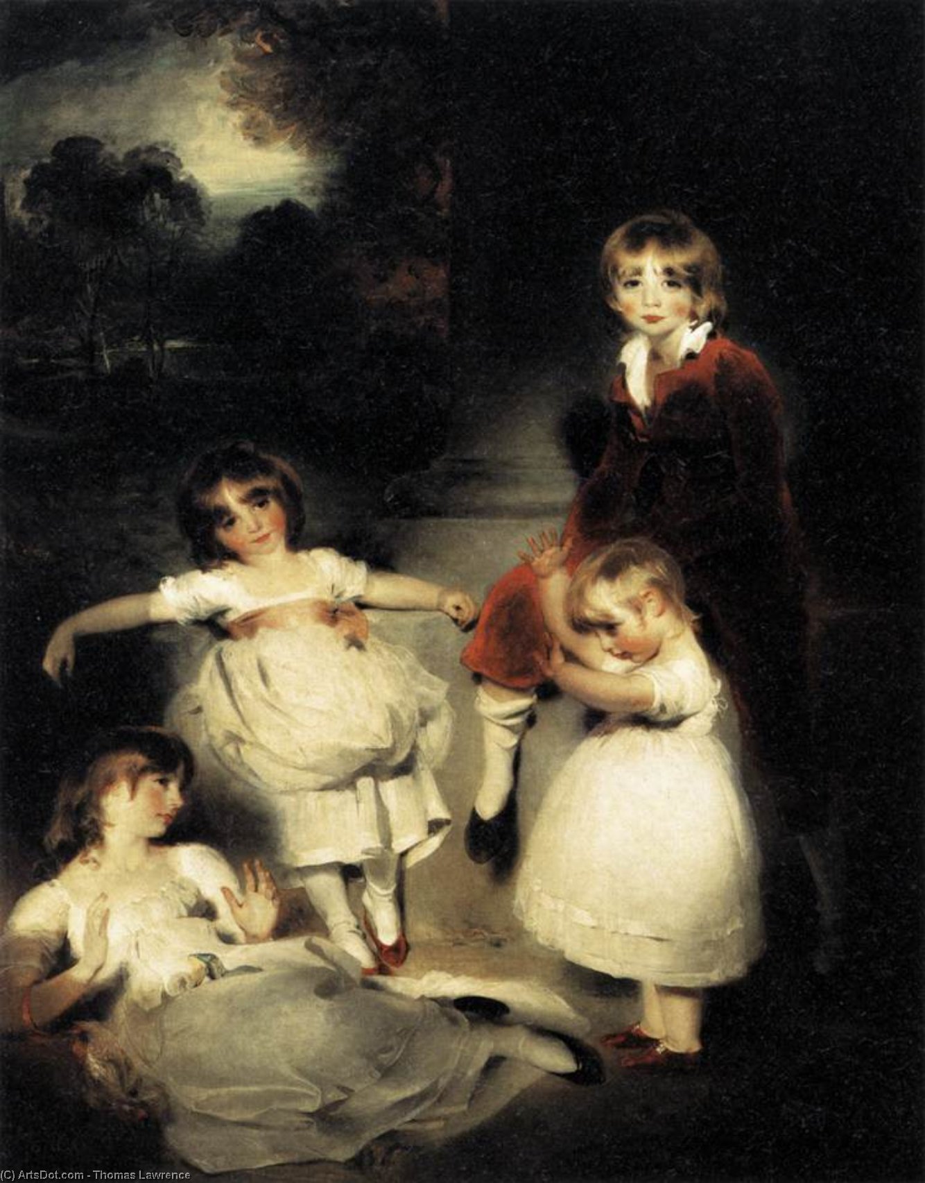 Wikioo.org - The Encyclopedia of Fine Arts - Painting, Artwork by Thomas Lawrence - Portrait of the Children of John Angerstein