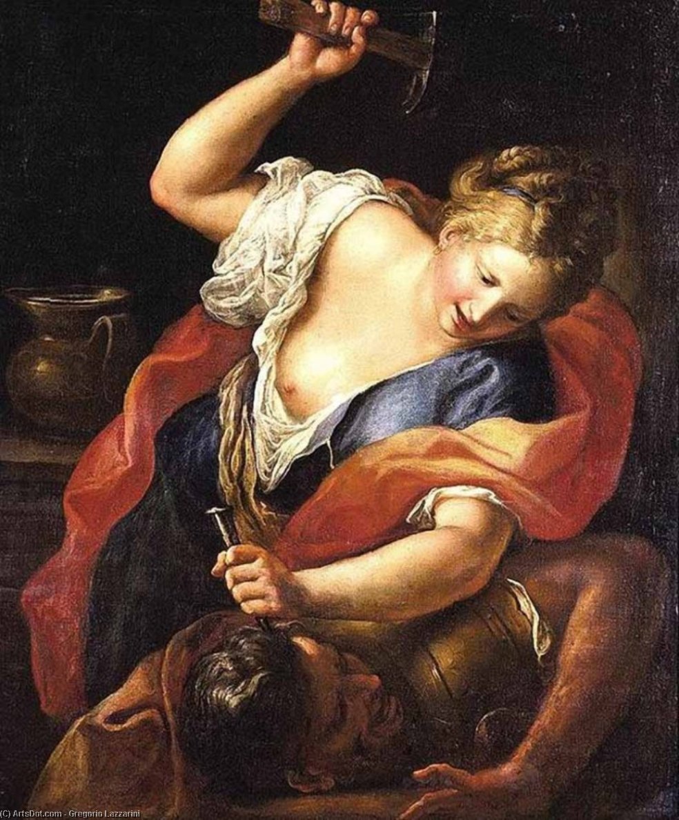 Wikioo.org - The Encyclopedia of Fine Arts - Painting, Artwork by Gregorio Lazzarini - Jael and Sisera