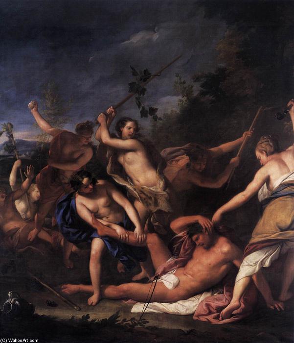 Wikioo.org - The Encyclopedia of Fine Arts - Painting, Artwork by Gregorio Lazzarini - Orpheus and the Bacchantes (detail)