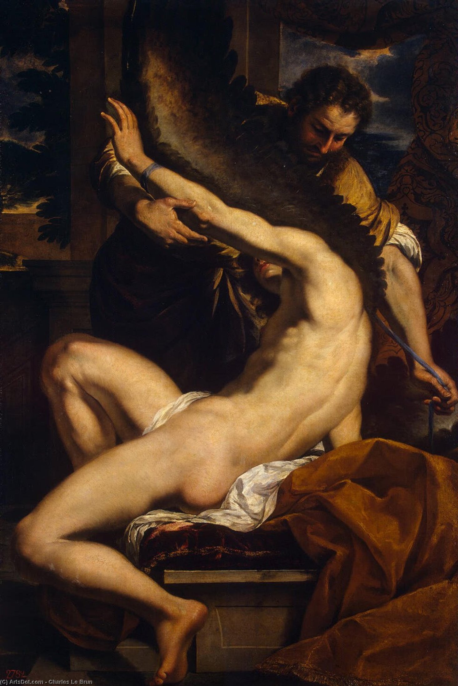 Wikioo.org - The Encyclopedia of Fine Arts - Painting, Artwork by Charles Le Brun - Daedalus and Icarus