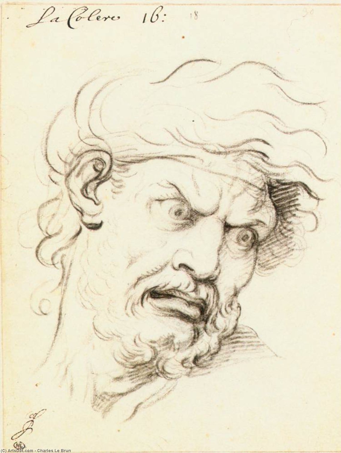 WikiOO.org - Enciklopedija likovnih umjetnosti - Slikarstvo, umjetnička djela Charles Le Brun - Expressions of the Passions of the Soul