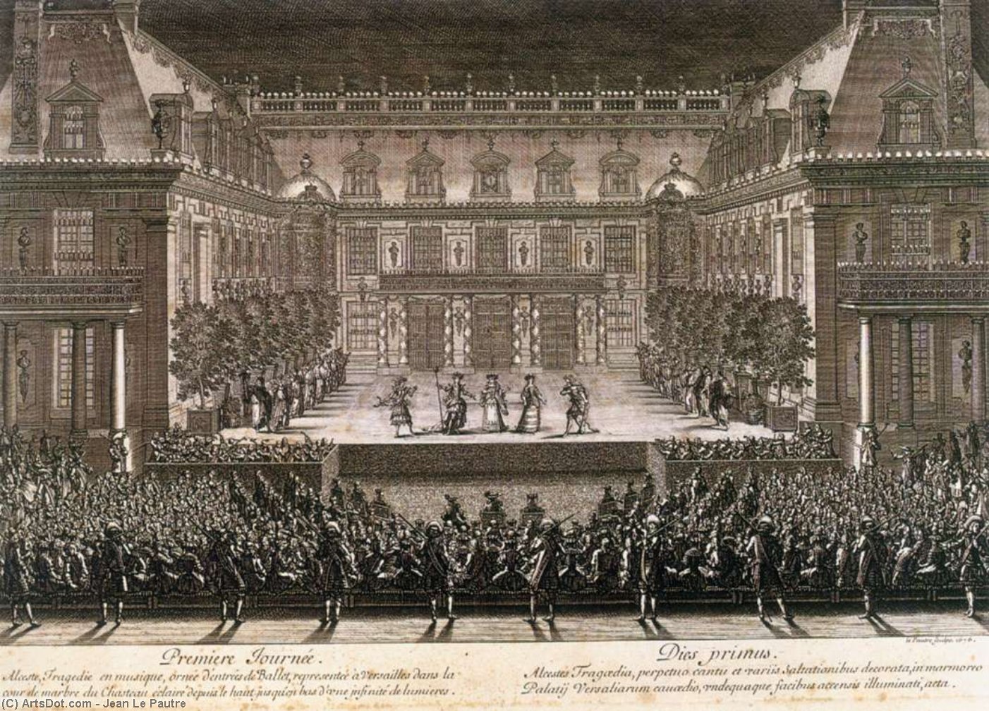 Wikioo.org – L'Encyclopédie des Beaux Arts - Peinture, Oeuvre de Jean Le Pautre - Performance de Alceste dans 1674