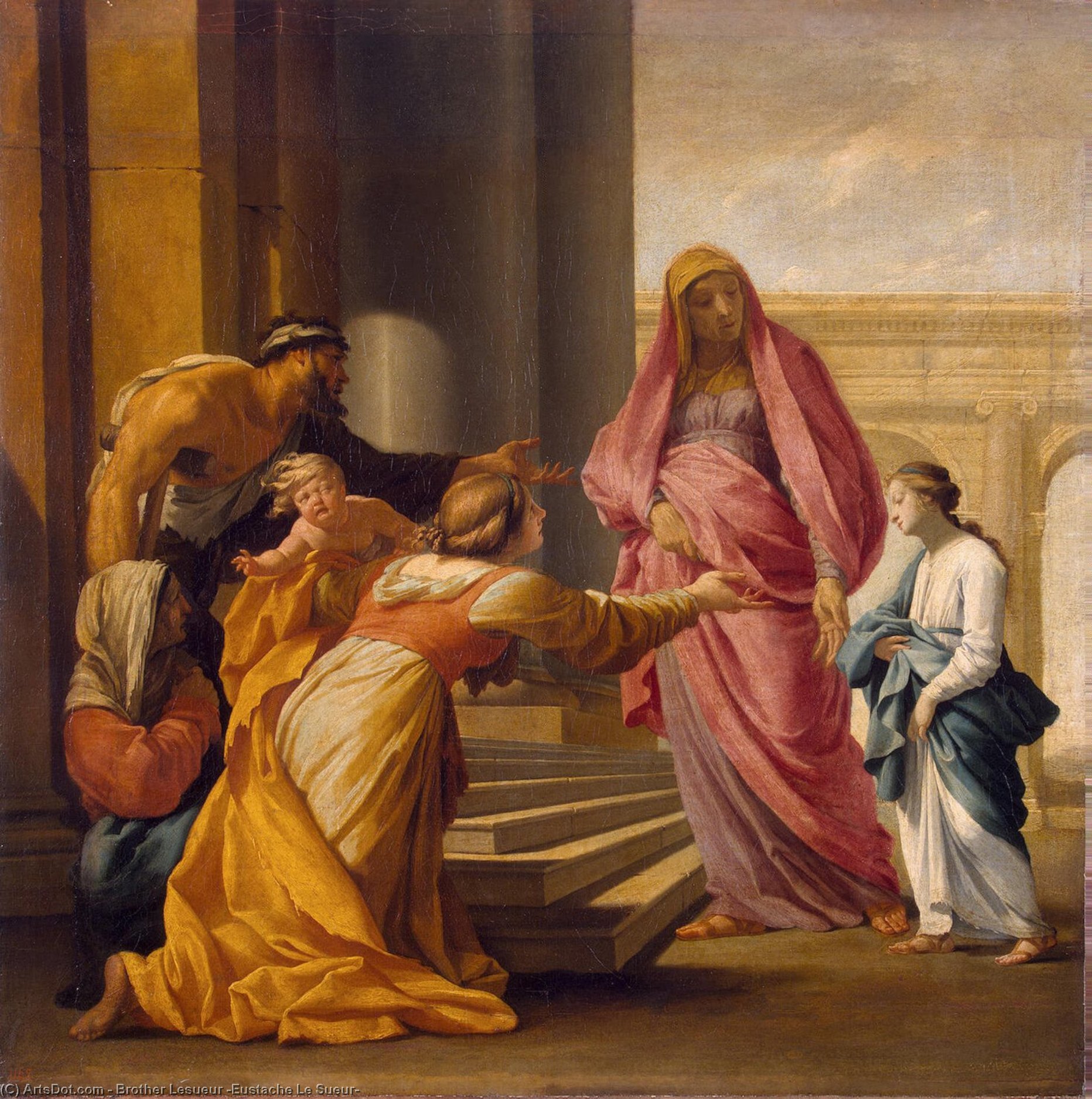 Wikioo.org - The Encyclopedia of Fine Arts - Painting, Artwork by Brother Lesueur (Eustache Le Sueur) - Presentation of the Virgin