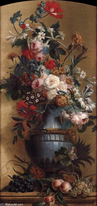 Wikioo.org - The Encyclopedia of Fine Arts - Painting, Artwork by Willem Van Leen - Flowers in a Blue Vase