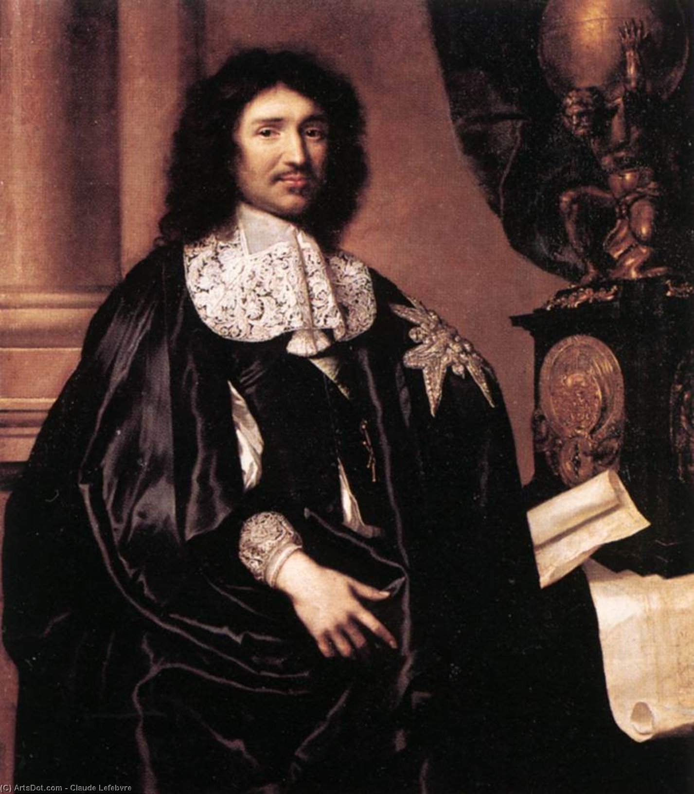 Wikioo.org - The Encyclopedia of Fine Arts - Painting, Artwork by Claude Lefebvre - Portrait of Jean-Baptiste Colbert