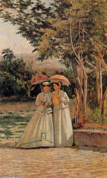 Wikioo.org - The Encyclopedia of Fine Arts - Painting, Artwork by Silvestro Lega - A Walk in the Garden