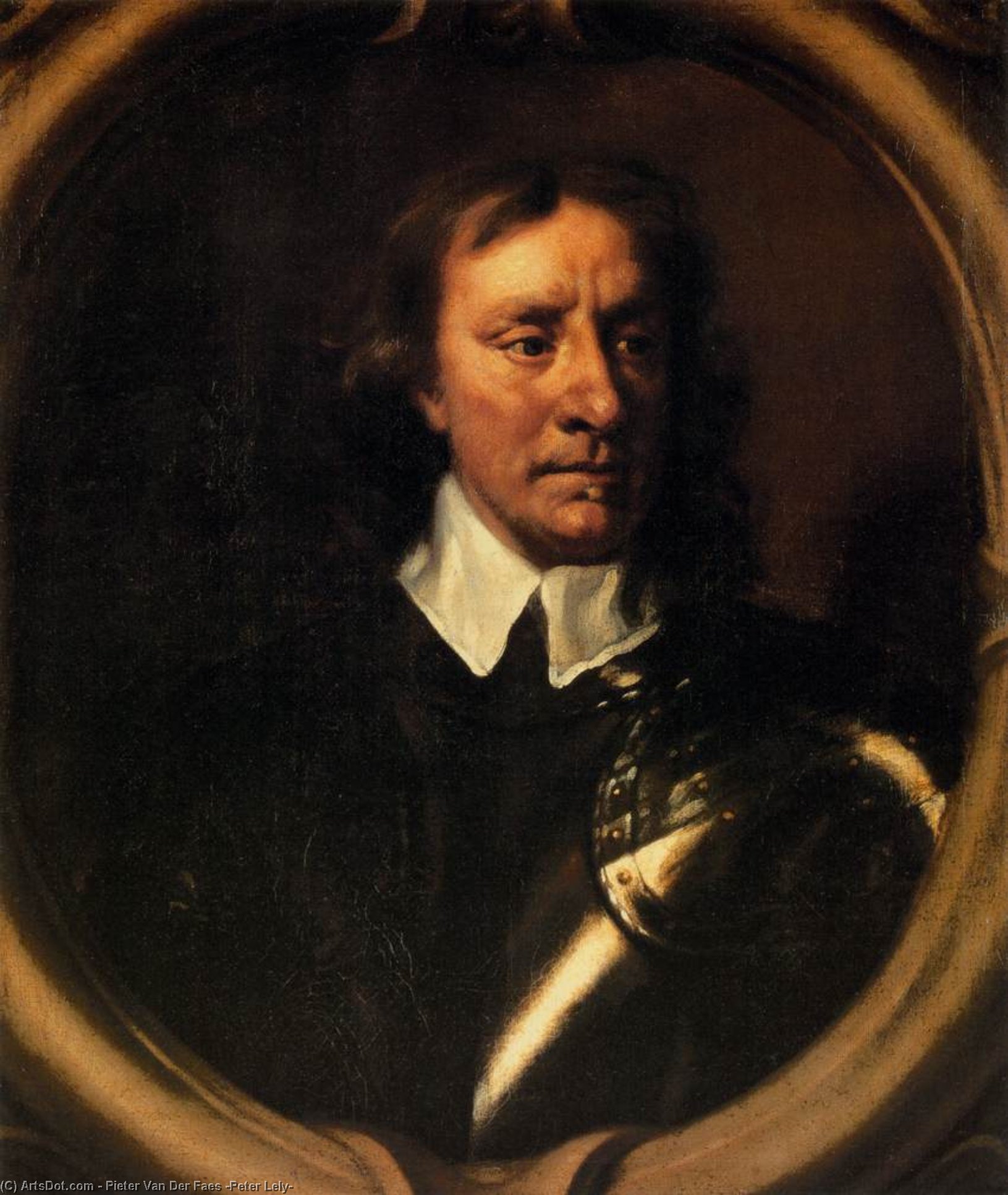 Wikioo.org - The Encyclopedia of Fine Arts - Painting, Artwork by Pieter Van Der Faes (Peter Lely) - Portrait of Oliver Cromwell