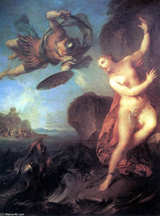 WikiOO.org - Enciklopedija dailės - Tapyba, meno kuriniai François Lemoyne - Perseus and Andromeda