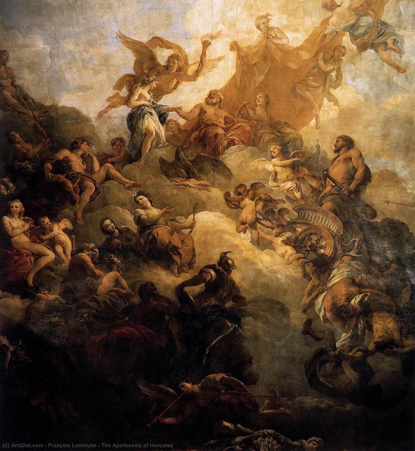 Wikioo.org - The Encyclopedia of Fine Arts - Painting, Artwork by François Lemoyne - The Apotheosis of Hercules