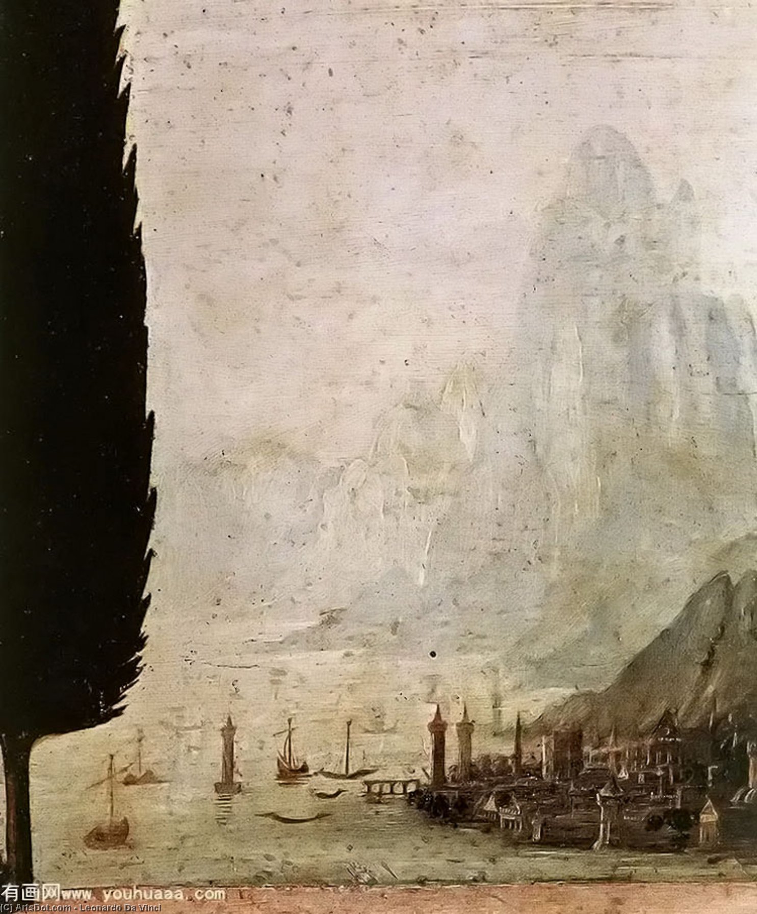 Wikioo.org – L'Encyclopédie des Beaux Arts - Peinture, Oeuvre de Leonardo Da Vinci - détail de lannonciation 10