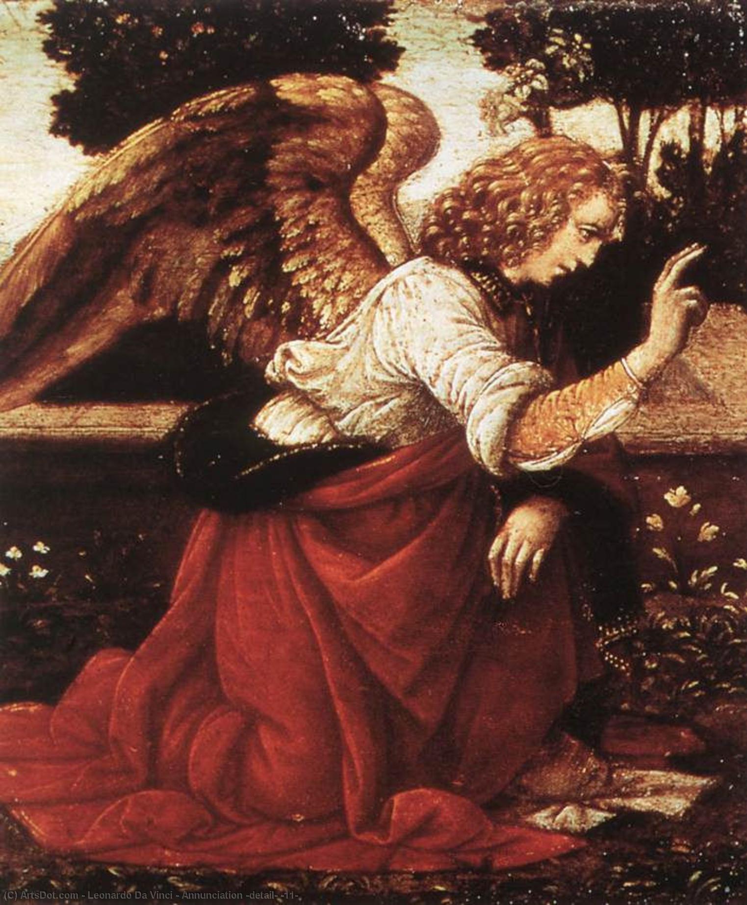 Wikioo.org - The Encyclopedia of Fine Arts - Painting, Artwork by Leonardo Da Vinci - Annunciation (detail) (11)