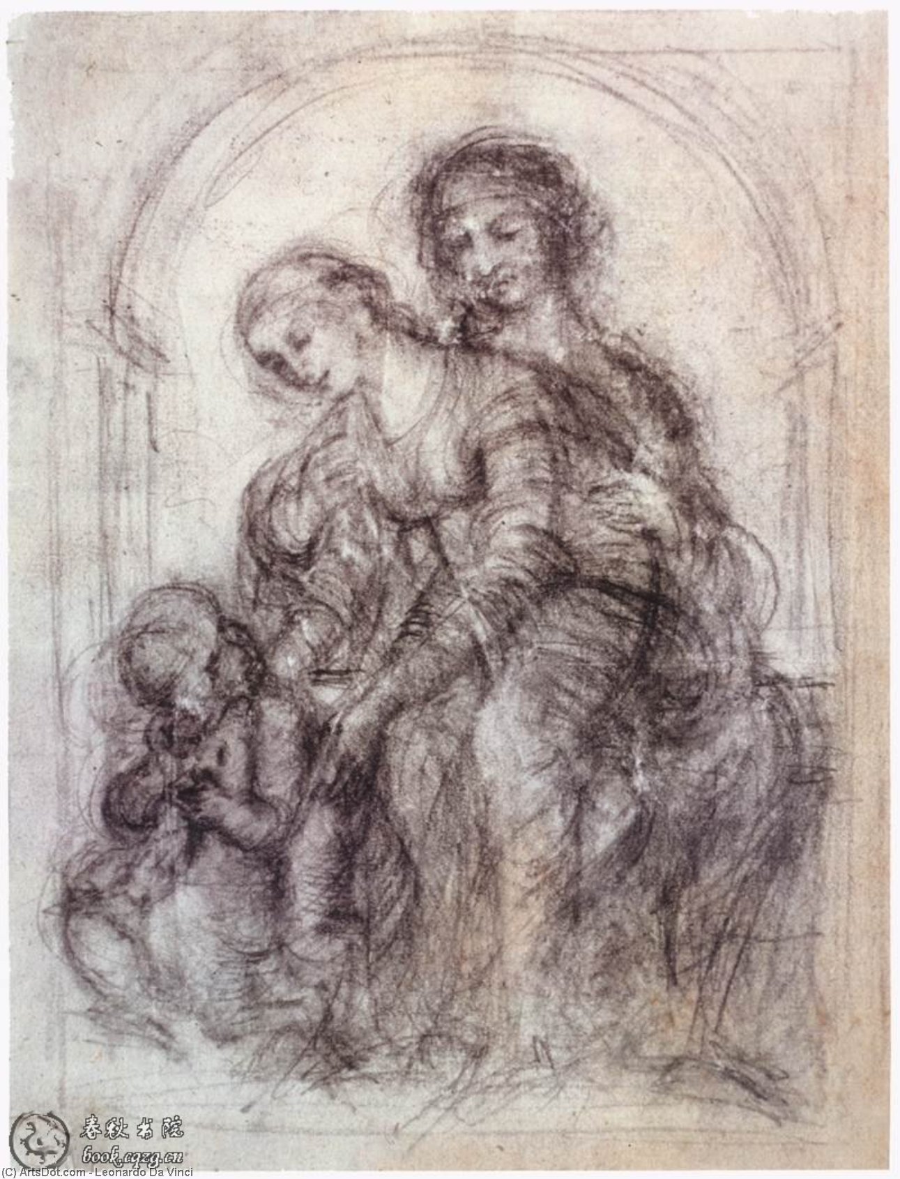 WikiOO.org - Encyclopedia of Fine Arts - Lukisan, Artwork Leonardo Da Vinci - Design for St Anne
