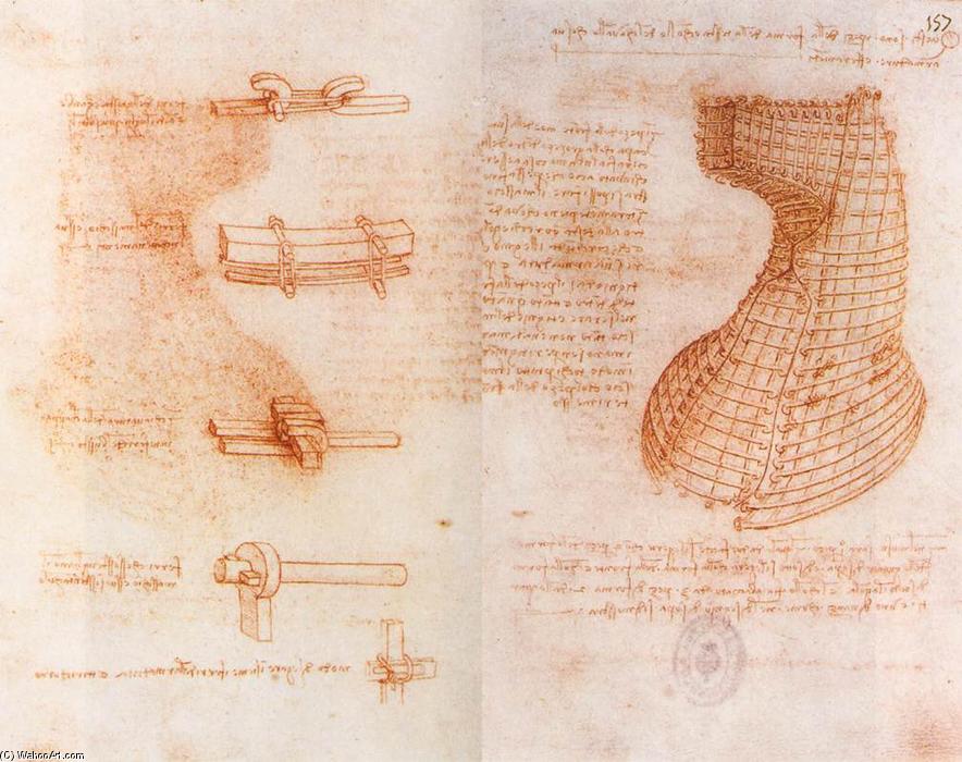 WikiOO.org - Encyclopedia of Fine Arts - Lukisan, Artwork Leonardo Da Vinci - Double manuscript page on the Sforza monument