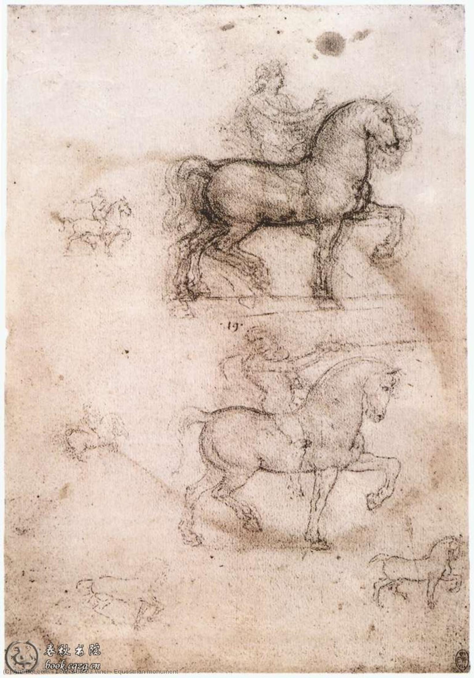 WikiOO.org - 百科事典 - 絵画、アートワーク Leonardo Da Vinci - 馬術の モニュメント