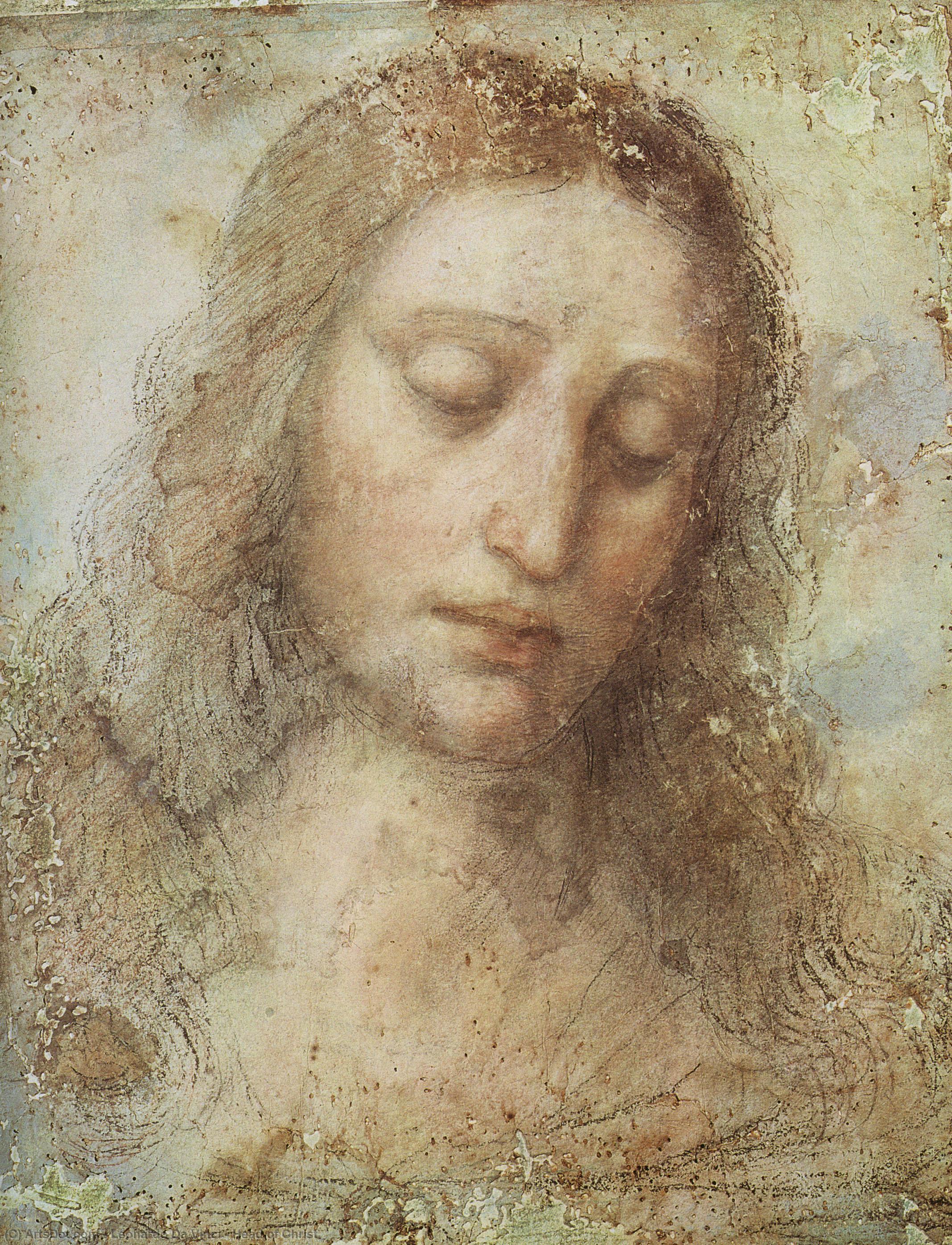 WikiOO.org - Encyclopedia of Fine Arts - Maľba, Artwork Leonardo Da Vinci - Head of Christ