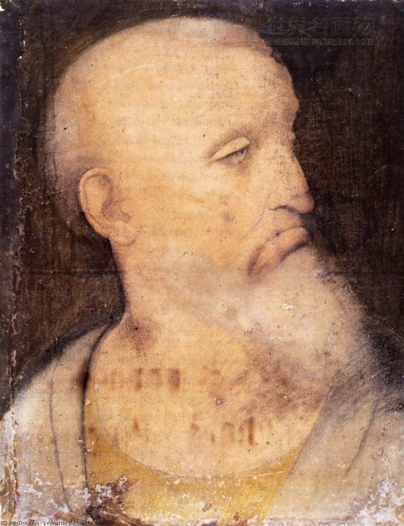 WikiOO.org - Encyclopedia of Fine Arts - Lukisan, Artwork Leonardo Da Vinci - Head of St Andrew