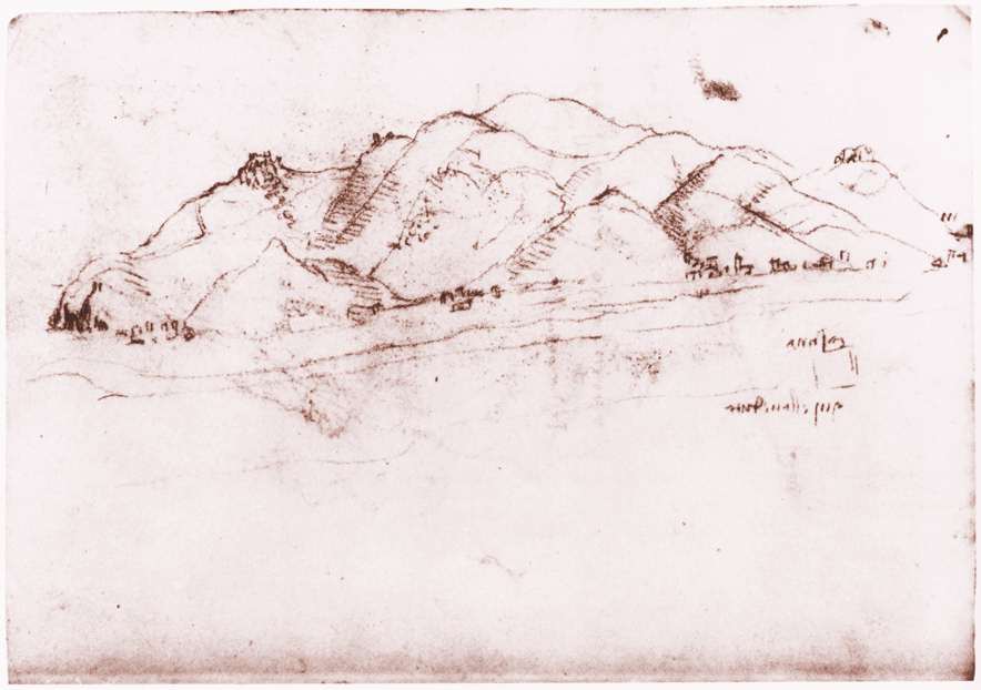 Wikioo.org – La Enciclopedia de las Bellas Artes - Pintura, Obras de arte de Leonardo Da Vinci - Paisaje cerca de Pisa