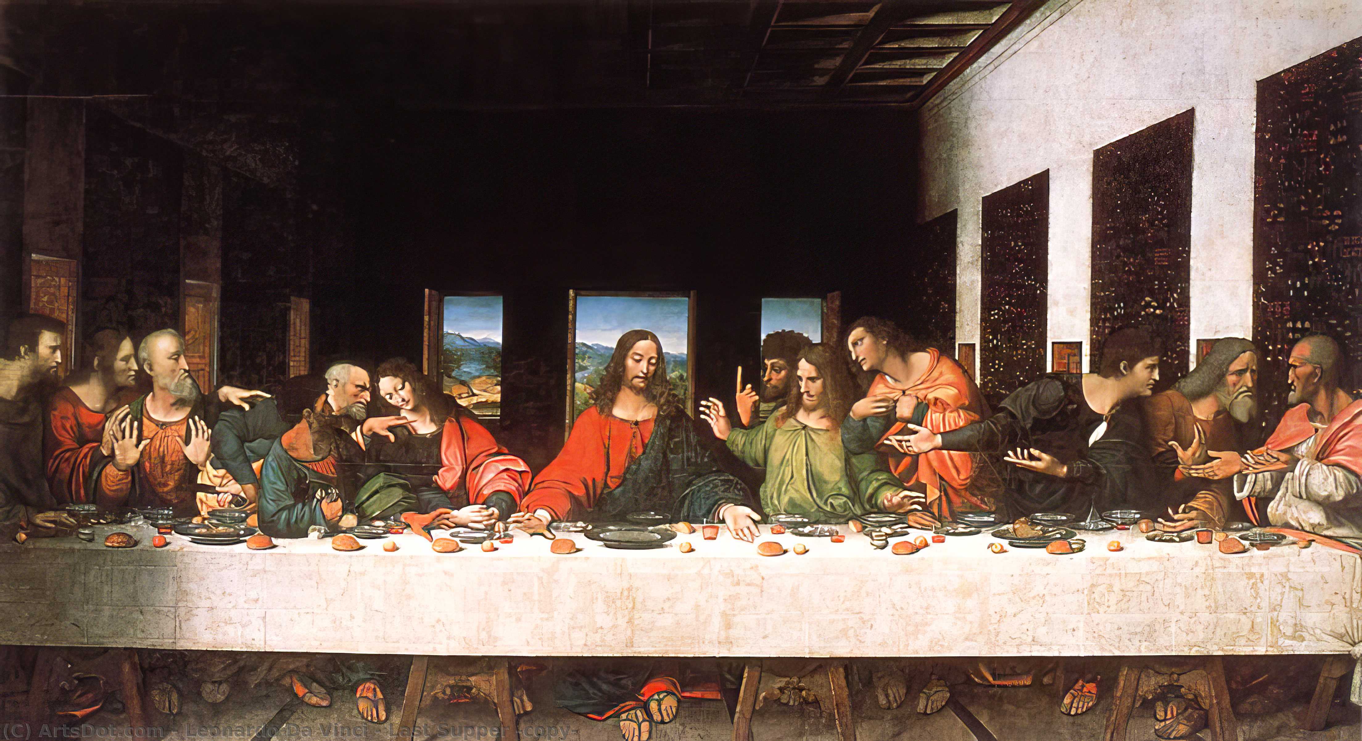 Wikioo.org - The Encyclopedia of Fine Arts - Painting, Artwork by Leonardo Da Vinci - Last Supper (copy)