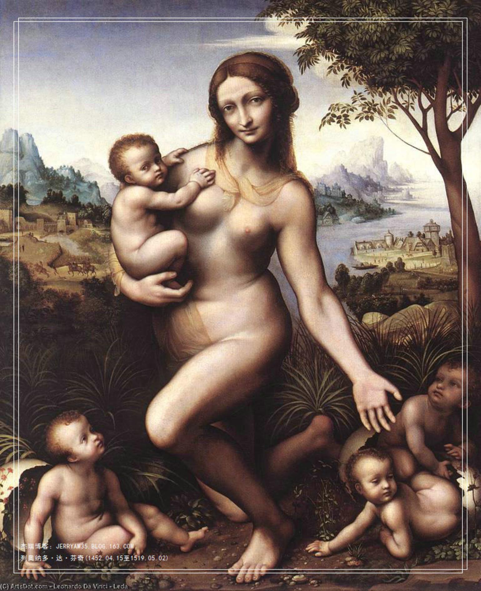 WikiOO.org - Encyclopedia of Fine Arts - Målning, konstverk Leonardo Da Vinci - Leda