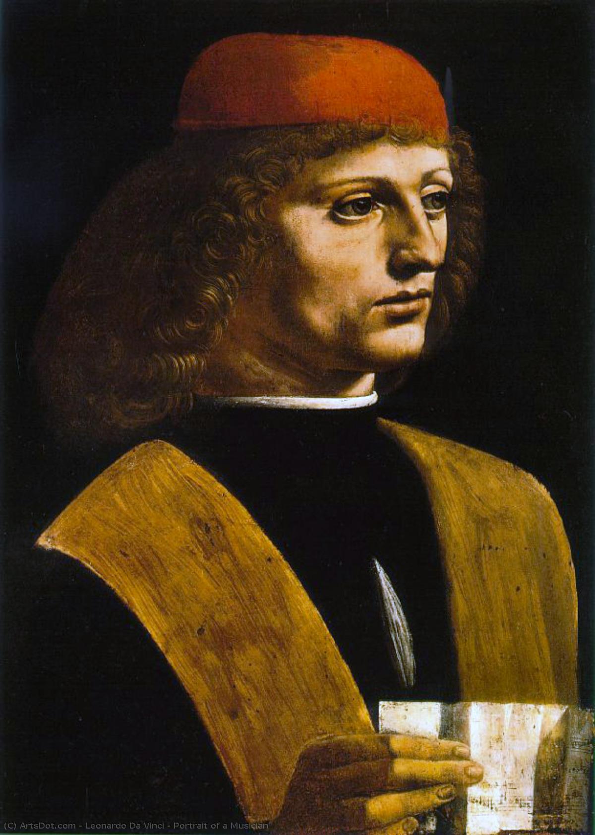 WikiOO.org - 百科事典 - 絵画、アートワーク Leonardo Da Vinci - の肖像画 ミュージシャン
