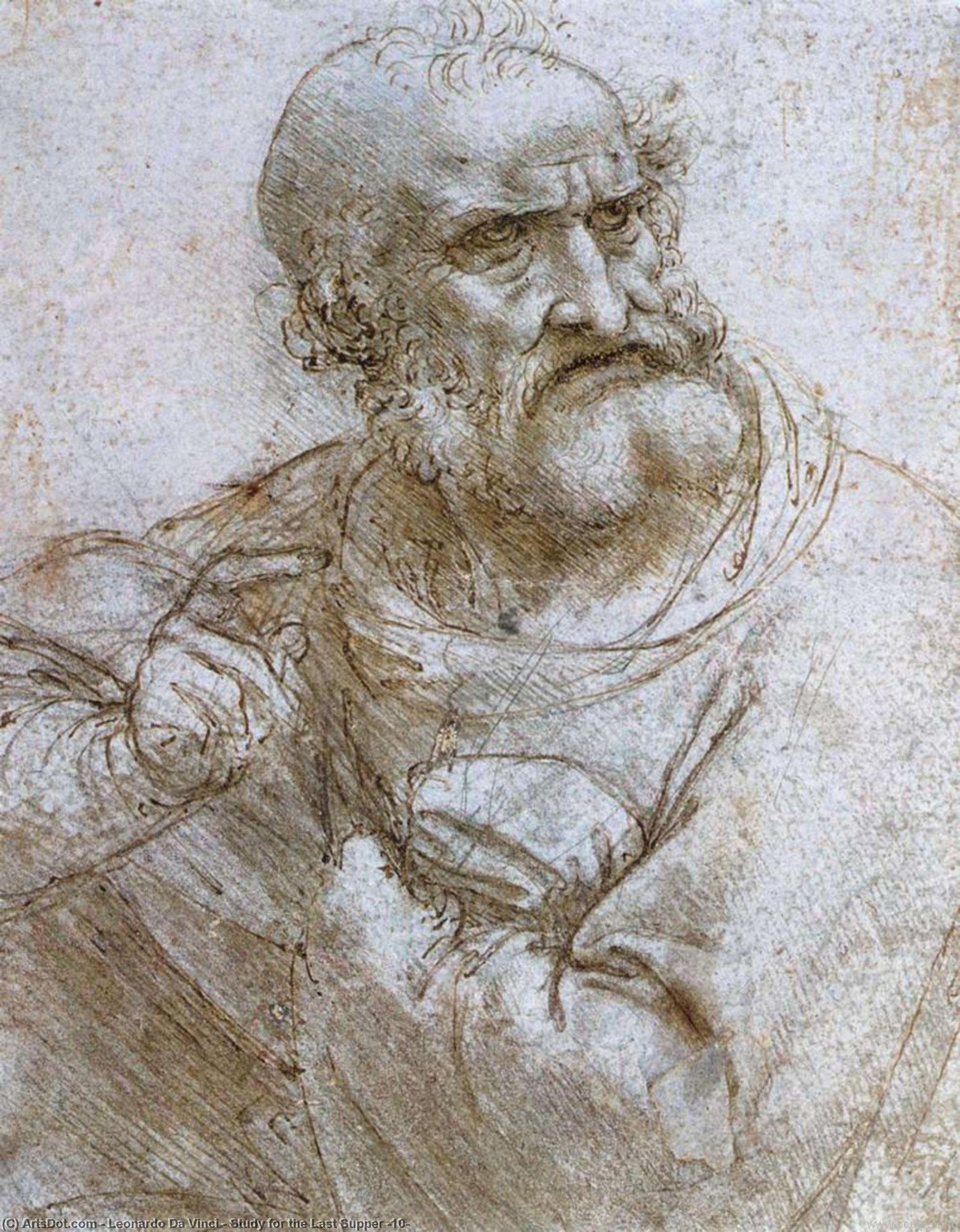 WikiOO.org - Εγκυκλοπαίδεια Καλών Τεχνών - Ζωγραφική, έργα τέχνης Leonardo Da Vinci - Study for the Last Supper (10)