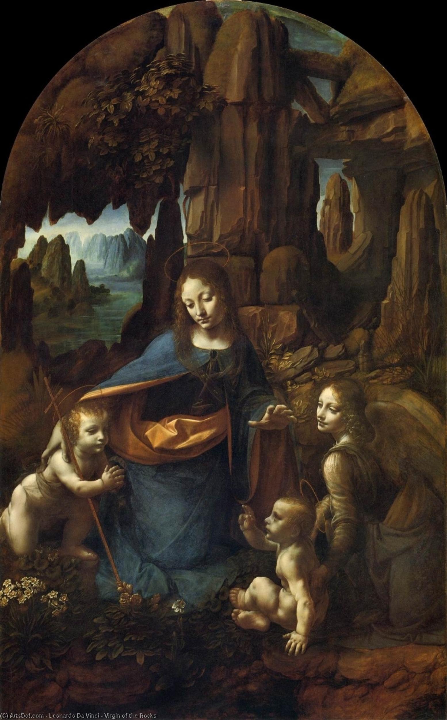 WikiOO.org - Güzel Sanatlar Ansiklopedisi - Resim, Resimler Leonardo Da Vinci - Virgin of the Rocks