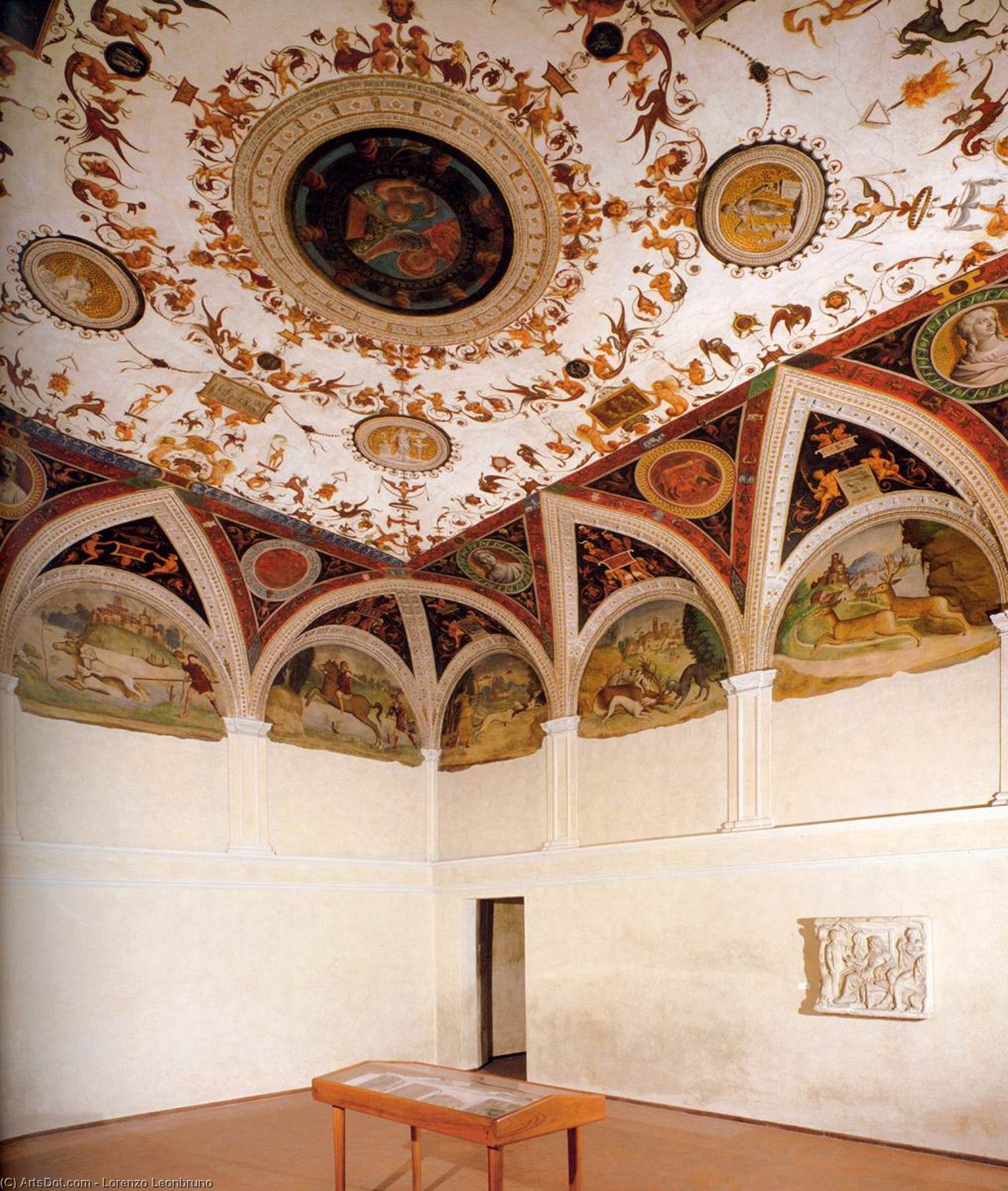 Wikioo.org - The Encyclopedia of Fine Arts - Painting, Artwork by Lorenzo Leonbruno - Ceiling decoration (detail)