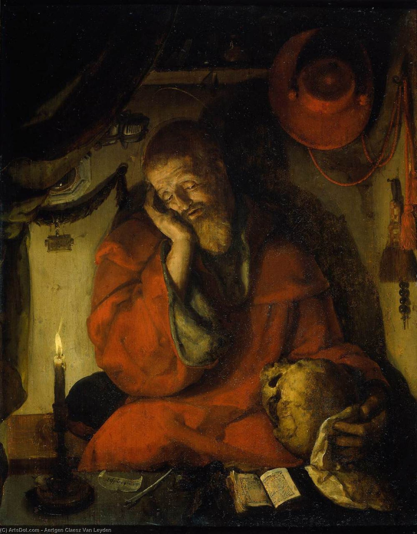 Wikioo.org - The Encyclopedia of Fine Arts - Painting, Artwork by Aertgen Claesz Van Leyden - St Jerome