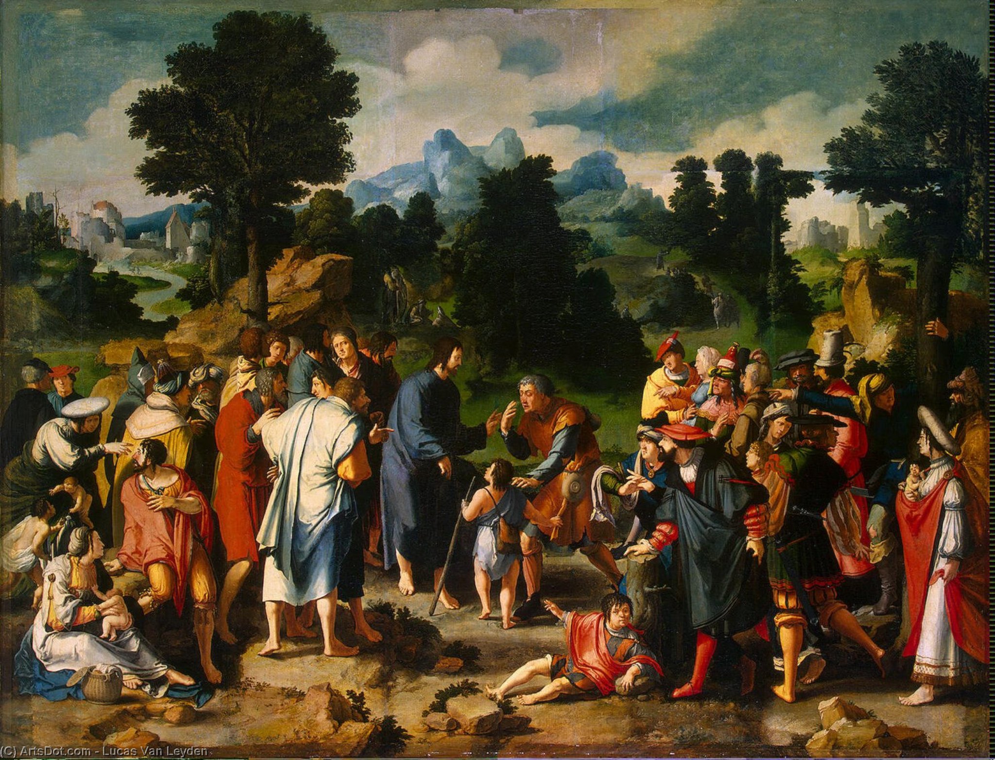 Wikioo.org - The Encyclopedia of Fine Arts - Painting, Artwork by Lucas Van Leyden - Christ Healing the Blind