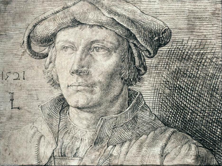 WikiOO.org - Encyclopedia of Fine Arts - Lukisan, Artwork Lucas Van Leyden - Portrait of a Man
