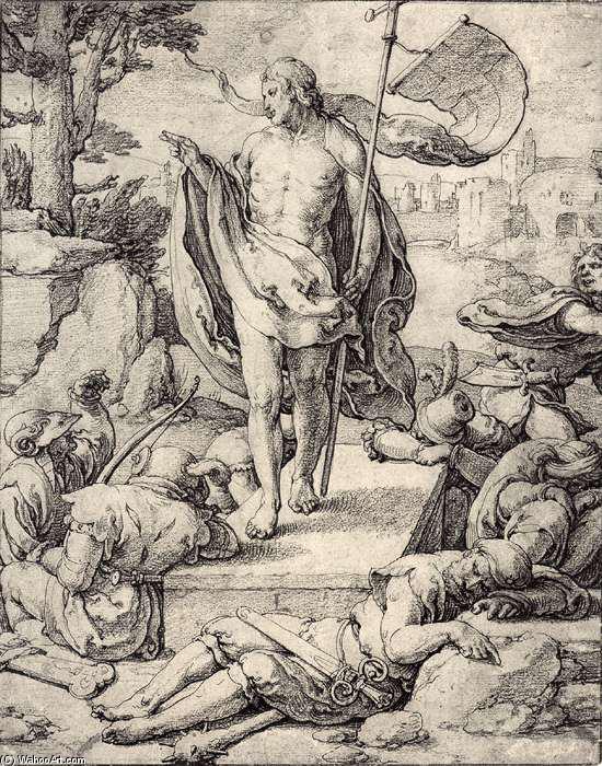 WikiOO.org - Encyclopedia of Fine Arts - Lukisan, Artwork Lucas Van Leyden - The Resurrection