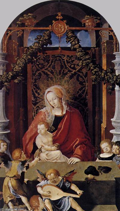 Wikioo.org - The Encyclopedia of Fine Arts - Painting, Artwork by Lucas Van Leyden - Virgin and Child with Angels