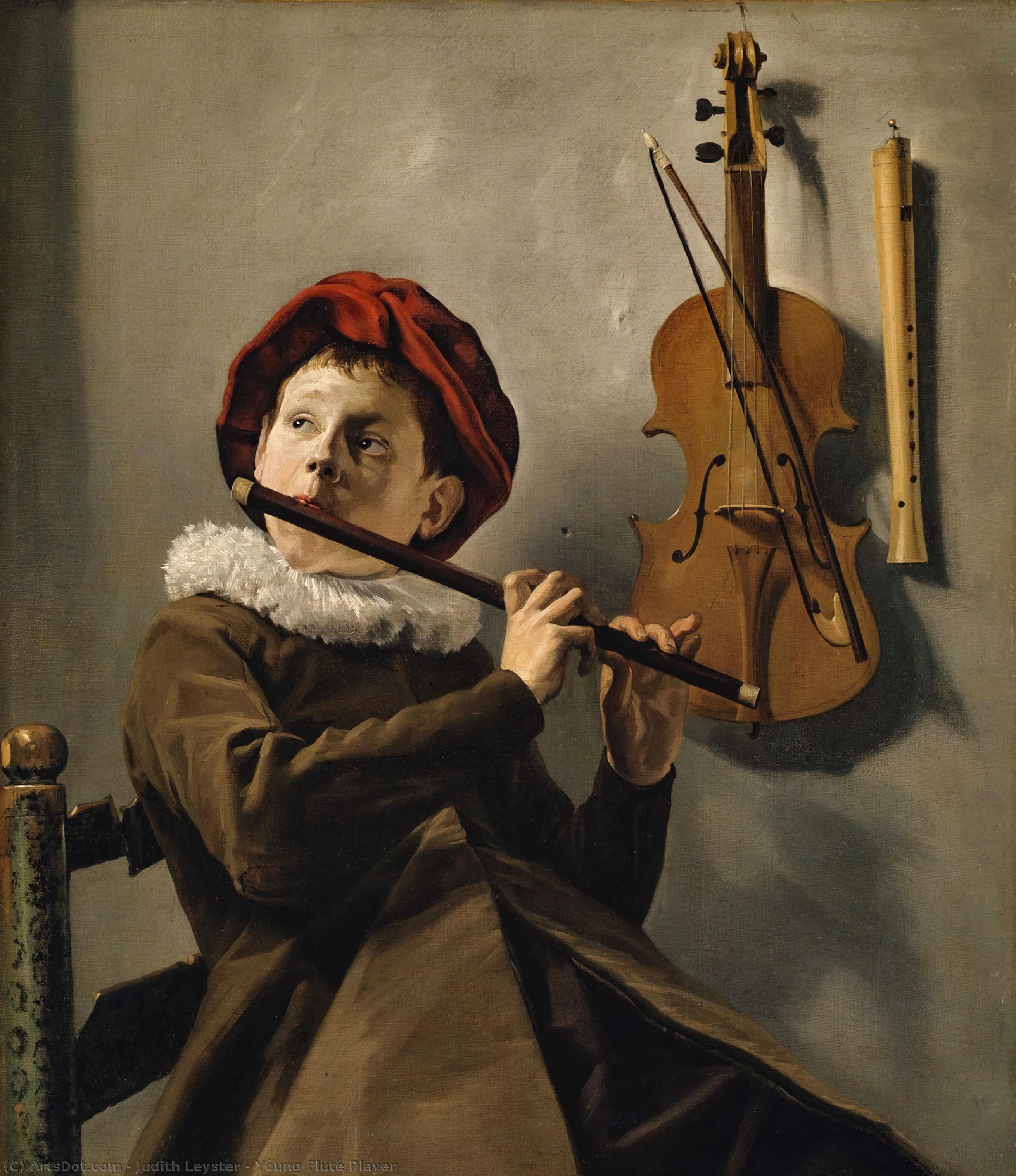 Wikioo.org - The Encyclopedia of Fine Arts - Painting, Artwork by Judith Leyster - Young Flute Player