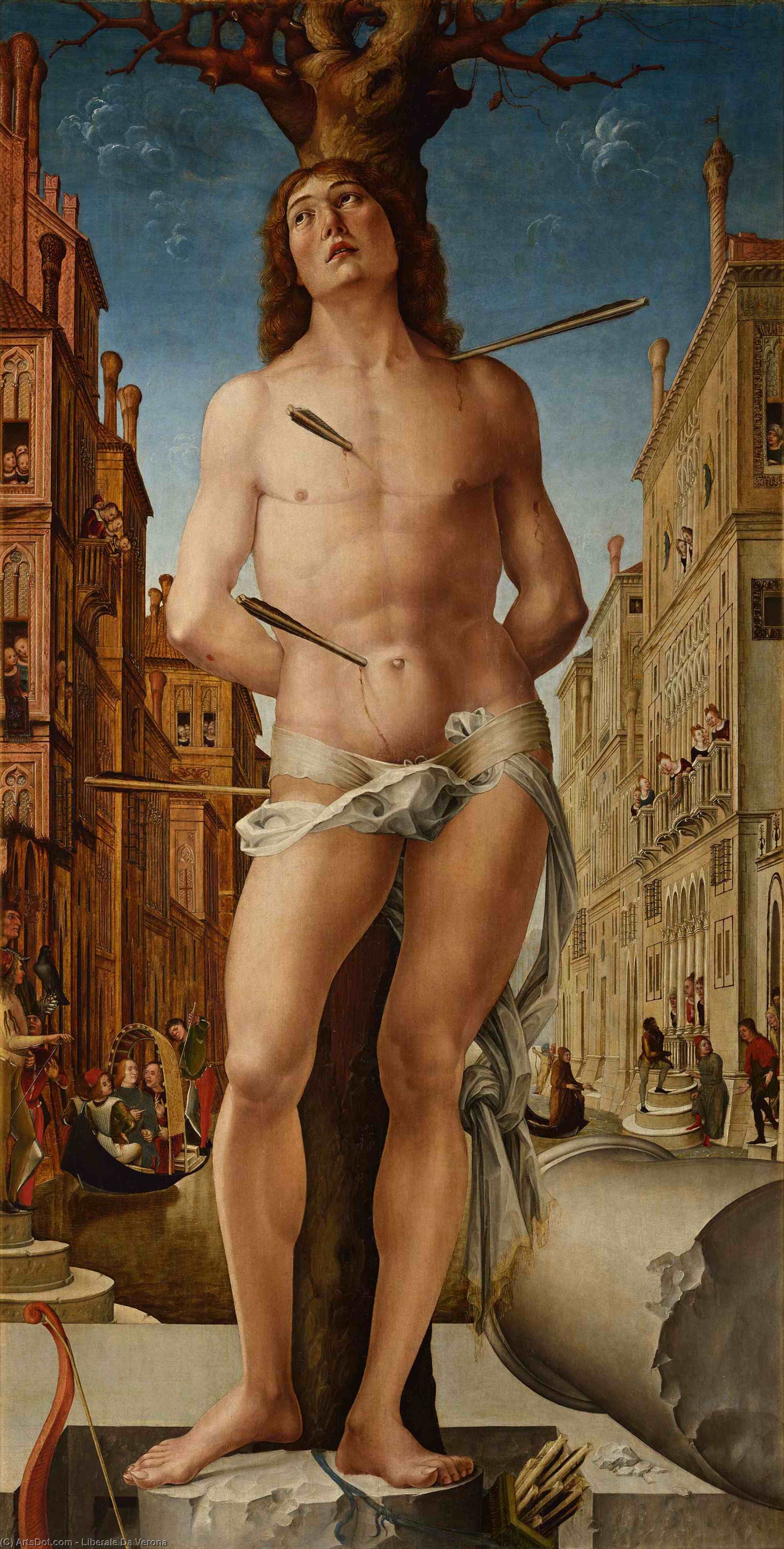 Wikioo.org - The Encyclopedia of Fine Arts - Painting, Artwork by Liberale Da Verona - St Sebastian