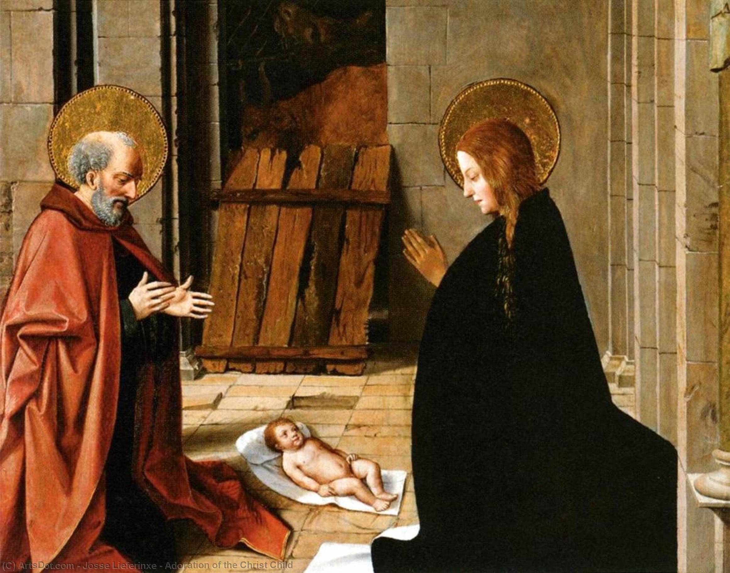 WikiOO.org - Енциклопедия за изящни изкуства - Живопис, Произведения на изкуството Josse Lieferinxe - Adoration of the Christ Child