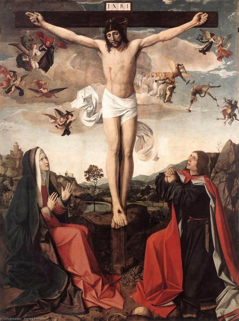 Wikioo.org – L'Encyclopédie des Beaux Arts - Peinture, Oeuvre de Josse Lieferinxe - Crucifixion