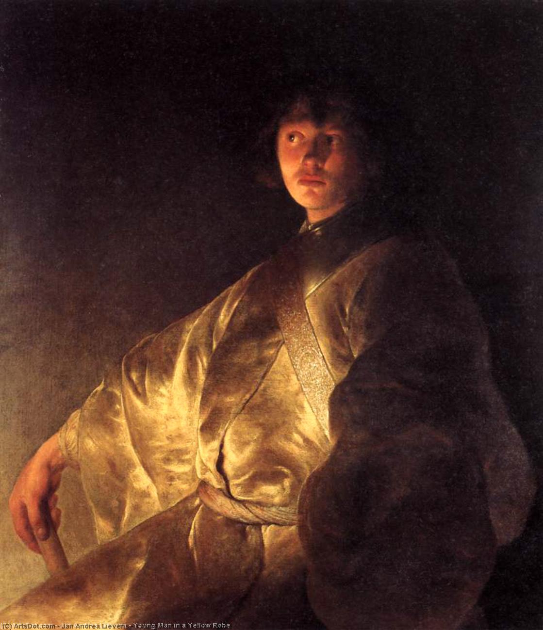 WikiOO.org - Enciclopedia of Fine Arts - Pictura, lucrări de artă Jan Andrea Lievens - Young Man in a Yellow Robe