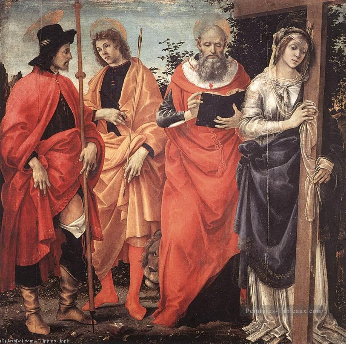 Wikioo.org - The Encyclopedia of Fine Arts - Painting, Artwork by Filippino Lippi - Four Saints Altarpiece